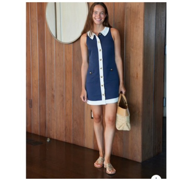 NWT SAIL to SABLE Navy Grace Shift Dress - Picture 3 of 8
